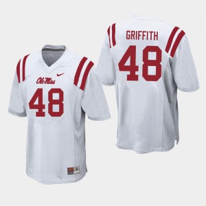 Men's Ole Miss #48 Andrew Griffith White Embroidery Jerseys 805620-396