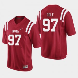 Men Ole Miss #97 Spencer Cole Red Stitched Jerseys 117369-460