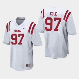 Mens Ole Miss #97 Spencer Cole White College Jerseys 525772-601