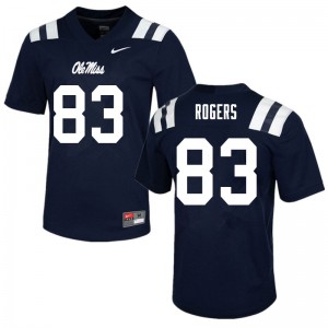 Men's Rebels #83 Chase Rogers Navy Football Jerseys 669665-766