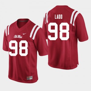 Mens Ole Miss #98 Clayton Ladd Red College Jerseys 781102-591
