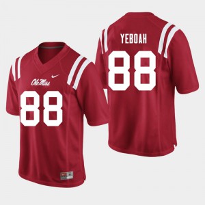 Mens University of Mississippi #88 Kenny Yeboah Red College Jerseys 168293-515