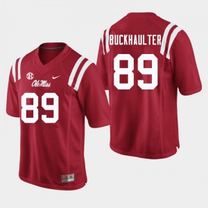 Men Ole Miss #89 Brandon Buckhaulter Red Stitched Jerseys 275334-737