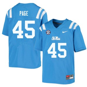 Men's University of Mississippi #45 Fred Page Powder Blue Player Jerseys 788887-410