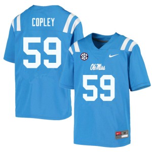 Men's University of Mississippi #59 John Copley Powder Blue College Jerseys 122651-548