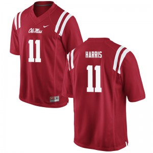 Mens University of Mississippi #11 A.J. Harris Red Alumni Jerseys 900961-827