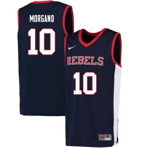 Men Ole Miss Rebels #10 Antonio Morgano Navy Stitched Jerseys 292861-106