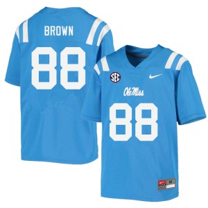 Men University of Mississippi #88 Bralon Brown Powder Blue Football Jersey 873239-939