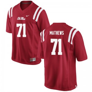 Men University of Mississippi #71 Bryce Mathews Red Stitch Jerseys 920101-140