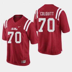 Men Rebels #70 Carter Colquitt Red Stitched Jerseys 658464-950