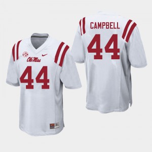 Mens Ole Miss #44 Chance Campbell White Official Jerseys 205310-436