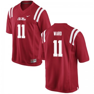 Men's Ole Miss #11 Channing Ward Red Stitched Jersey 876974-135