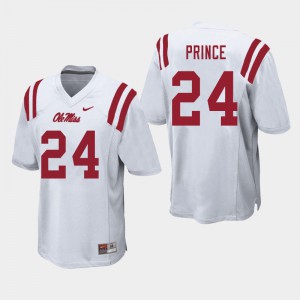 Men's Ole Miss Rebels #24 Deantre Prince White Stitched Jersey 405776-500