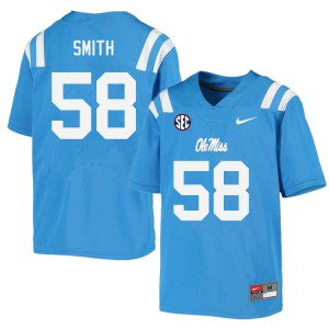 Men's University of Mississippi #58 Demarcus Smith Powder Blue Player Jerseys 710791-717