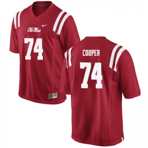 Men Ole Miss #74 Fahn Cooper Red Football Jersey 632550-322