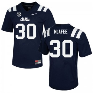 Mens Ole Miss Rebels #30 Fred McAfee Navy High School Jersey 295882-193