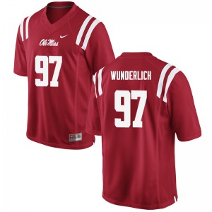 Men's University of Mississippi #97 Gary Wunderlich Red NCAA Jerseys 722463-693