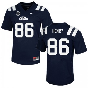 Mens Rebels #86 JJ Henry Navy Embroidery Jersey 870294-230
