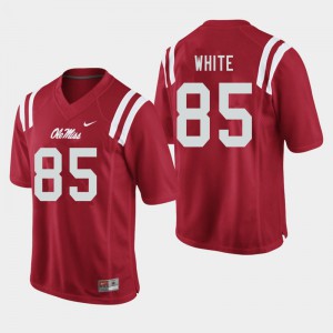 Mens Ole Miss #85 Jack White Red Stitched Jerseys 625241-792