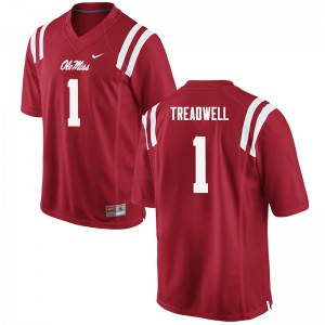 Men's University of Mississippi #1 Laquon Treadwell Red College Jerseys 333573-195