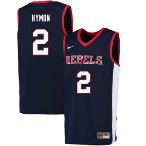 Men Ole Miss Rebels #2 Marcanvis Hymon Navy Basketball Jerseys 902964-425