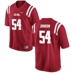 Mens University of Mississippi #54 Sam Johnson Red Player Jersey 994623-146