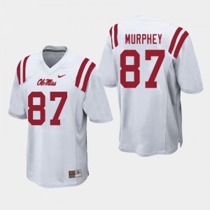 Men's University of Mississippi #87 Sam Murphey White Stitch Jerseys 506178-544