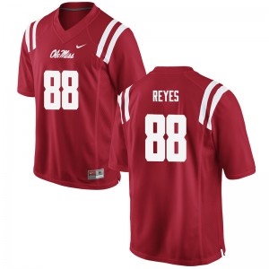 Mens Ole Miss #88 Ty Reyes Red Football Jersey 205555-427