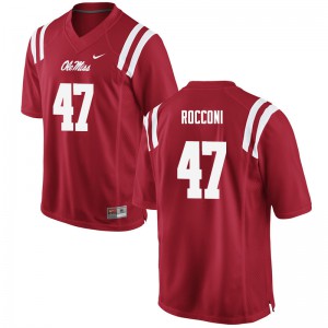 Mens Ole Miss #47 Ty Rocconi Red Player Jersey 904490-801