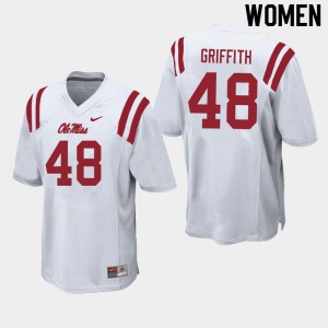 Womens Ole Miss #48 Andrew Griffith White Player Jerseys 996577-404