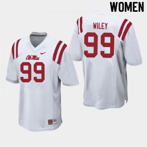 Women's Ole Miss #99 Charles Wiley White Stitch Jersey 603252-580