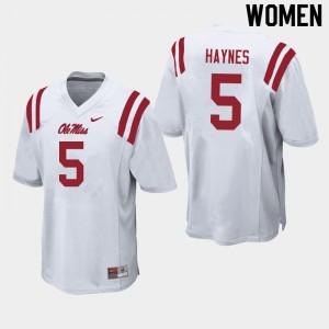 Womens Rebels #5 Jon Haynes White NCAA Jersey 793521-584