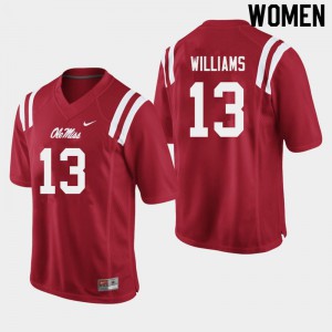 Women's University of Mississippi #13 Sam Williams Red Official Jersey 925660-205