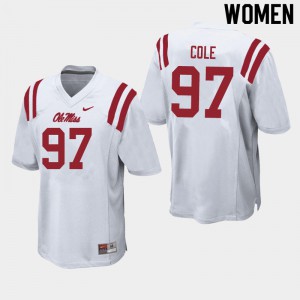Womens Ole Miss #97 Spencer Cole White Official Jerseys 645608-343