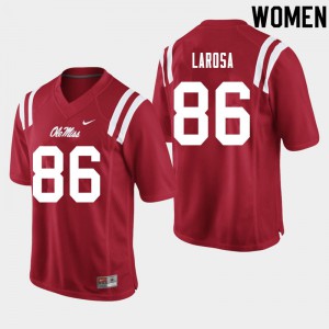 Women Ole Miss #86 Jay LaRosa Red Stitched Jerseys 442463-313
