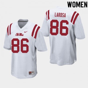 Women Rebels #86 Jay LaRosa White Embroidery Jerseys 665197-892