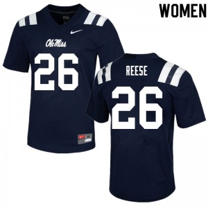 Women Ole Miss #26 Otis Reese Navy University Jerseys 203796-952