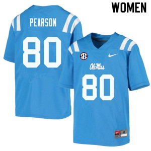 Women's Rebels #80 Jahcour Pearson Powder Blue Stitch Jersey 927321-285