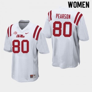 Womens Rebels #80 Jahcour Pearson White College Jerseys 993203-465
