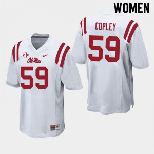 Women's Ole Miss Rebels #59 John Copley White Embroidery Jerseys 359261-208