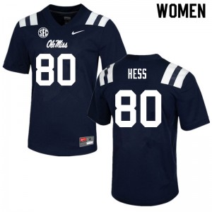 Women Rebels #80 Jonathan Hess Navy NCAA Jerseys 835545-311
