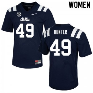 Womens University of Mississippi #49 Seth Hunter Navy University Jerseys 533280-347