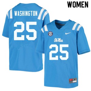 Womens Ole Miss Rebels #25 Trey Washington Powder Blue Football Jerseys 669432-268