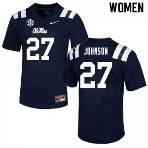 Women Ole Miss Rebels #27 Tysheem Johnson Navy Player Jersey 226113-787