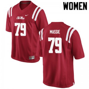 Women Rebels #79 Bobby Massie Red College Jersey 389618-955