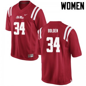 Women Rebels #34 Brandon Bolden Red University Jersey 834099-296