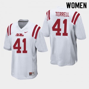 Women Rebels #41 C.J. Terrell White Stitched Jerseys 763401-687