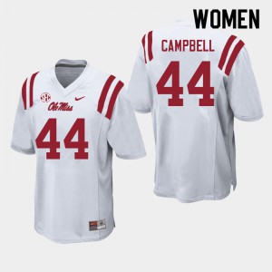 Women University of Mississippi #44 Chance Campbell White University Jersey 373619-249