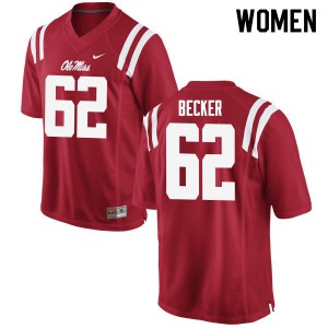 Womens Rebels #62 Cole Becker Red High School Jersey 979059-692