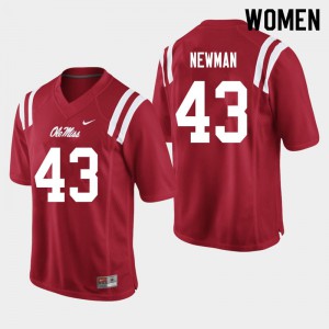 Women's Rebels #43 Daniel Newman Red Official Jersey 810389-857